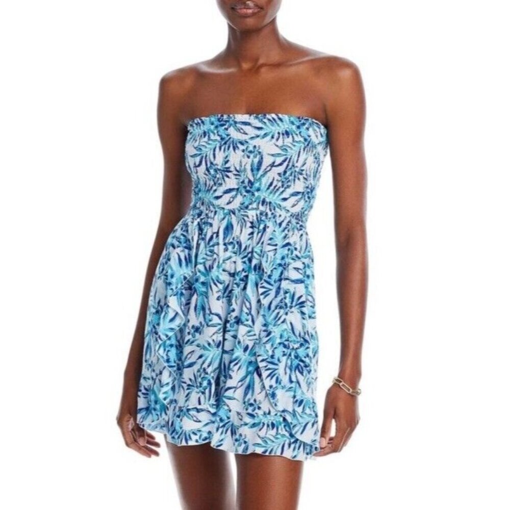 Tiare Hawaii Hoku Mini Dress Huahine Blue